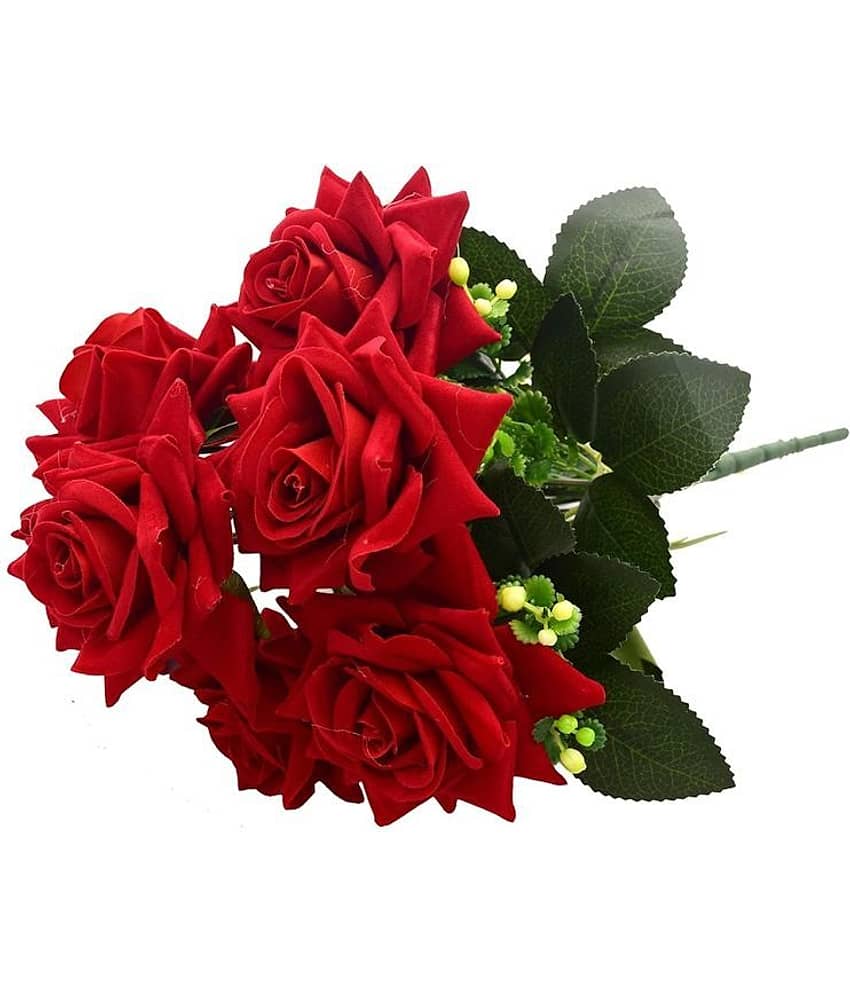 RealPBR - Red Rose Artificial Flower ( Pack of 1 )