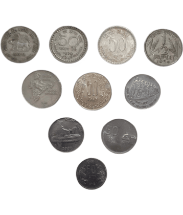 Extremely Rare India 50 Paise All Different Lot of 10 Coins........Collectible