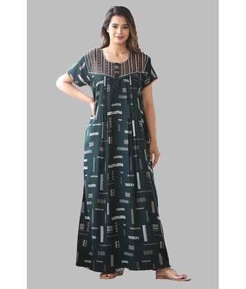 G4Girl Green Rayon Women's Nightwear Nighty & Night Gowns ( Pack of 1 )