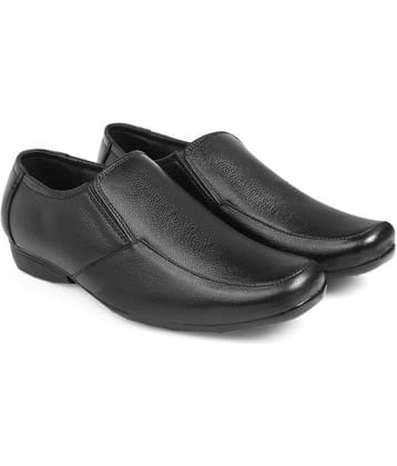 BXXY Slip On Genuine Leather Black Formal Shoes