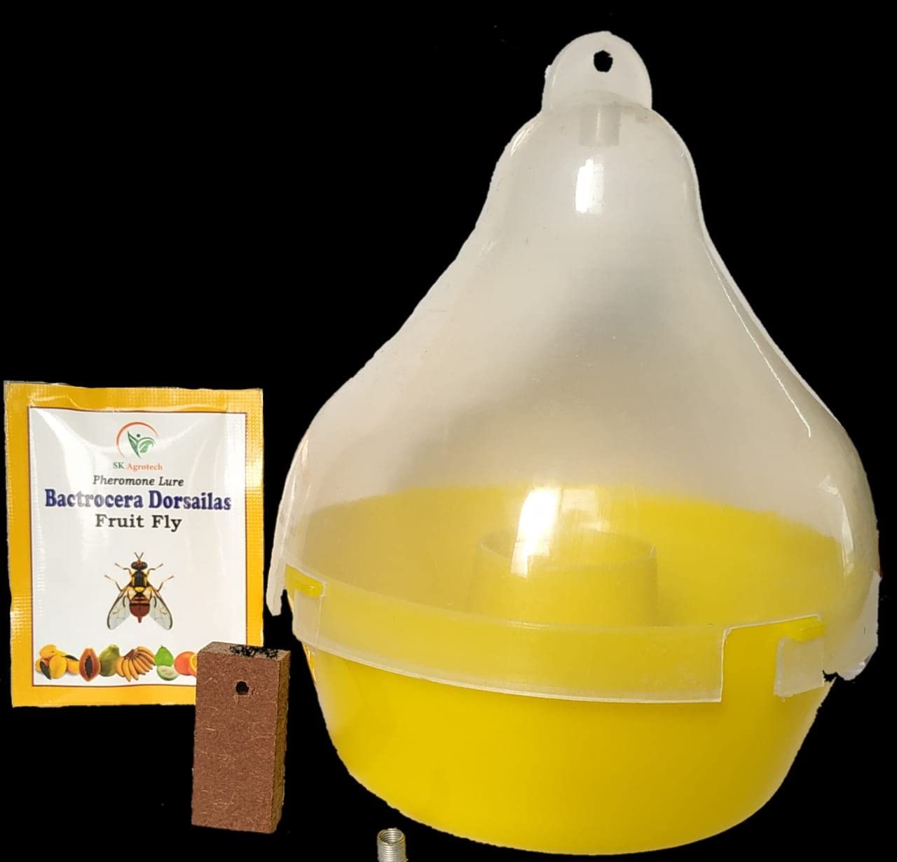 Bactrocera dorsalis - Fruit Fly Pheromone Lure with Mac Phill Trap for Effective Pest Control in All Fruit Crops Like Mango, Papaya, Orange Citrus, Pack of 02 Set