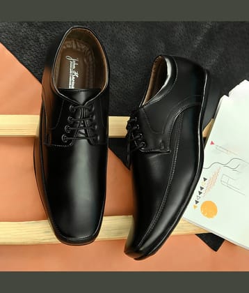 John Karsun Black Men's Derby Formal Shoes
