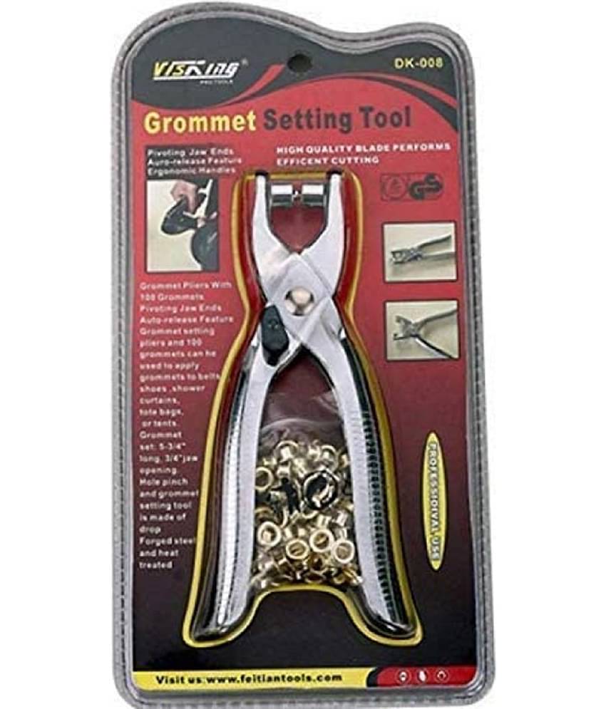 GRO mmet Rivets Eyelet Setting Pliers Tool for Bags Shoes Leather Belt (red Grip)