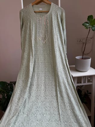 Viscose Kurti with Pearl  Work - Green-Green / Viscose / L