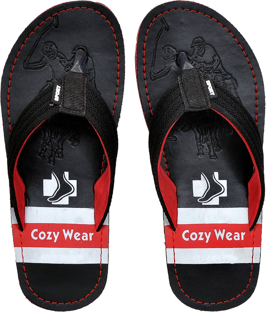 Cozy Wear - Red Men's Thong Flip Flop