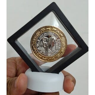 250 Rupya (Save Indian Dog) Bimetallic Medallion With Box And Stand - Gift Item