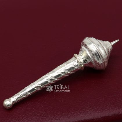3" Sterling silver handmade vintage style lord Hanuman Mace Hanuman Gada divine gift for idol hanuman for best wishes puja articles su1034