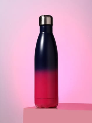 The Ombre Daily Hydration Flask (500 Ml) - Navy Blue & Magenta Pink-Bottels
