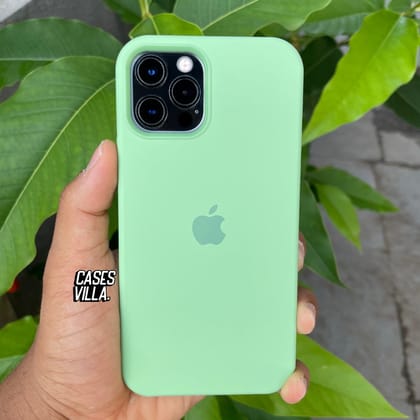 Premium Original Silicone Case with Camera Frame for iPhone 12 Series-iPhone 12 Pro Max / Mint Green