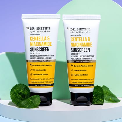 Centella & Niacinamide Sunscreen - 50g (Pack of 2)