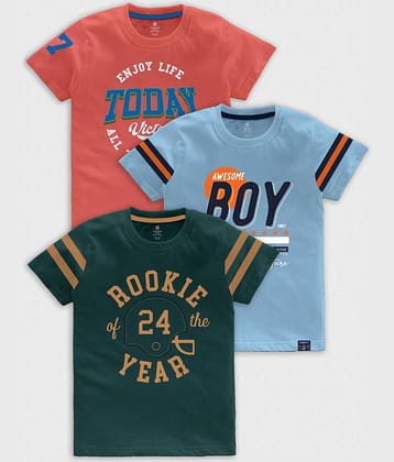 CODEZ Pack of 2 Boys Cotton Blend T-Shirt ( Multicolor )