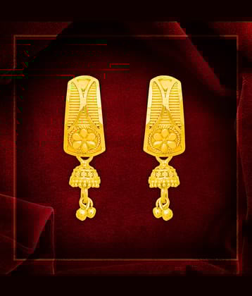 LUV FASHION Golden Drop Earrings ( Pack of 1 )