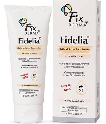 Fixderma Fidelia Daily Moisture Body Lotion For Dry Skin, Moisturizer for Face & Body, 100 ml