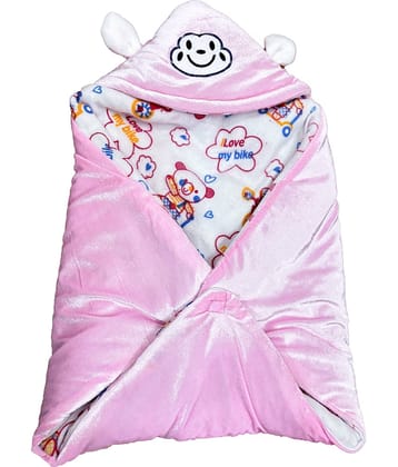 OLENE Polar Fleece Plain Single Size Kids Blankets - Pink ( Pack of 1 )