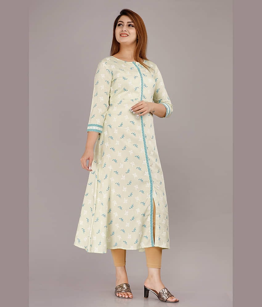 EXPORTHOUSE - Beige Rayon Women's Front Slit Kurti ( Pack of 1 )