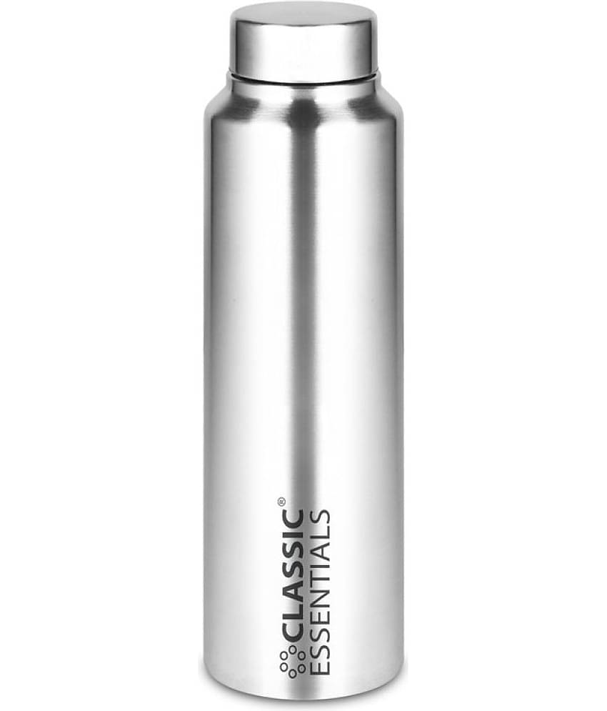 Classic Essentials Inox Spring Silver Fridge Water Bottle 1000 mL ( Set of 2 )