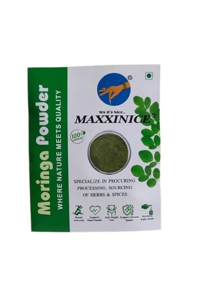 MAXXINICE 100% Pure Moringa Powder | Natural Superfood Rich in Vitamins, Minerals & Antioxidants | Immunity Booster & Energy Enhancer