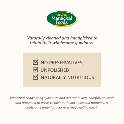 Manackal Foods 5-in-1 Millet Combo | Kodo, Little, Browntop, Barnyard & Foxtail Millets | Premium Natural Whole Grains | Rich in Fiber & Nutrients | Healthy Diet Pack (500g x 5)