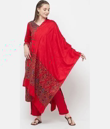 SAFAA Unstitched Woollen Self Design Dress Material - Red ( Pack of 1 )