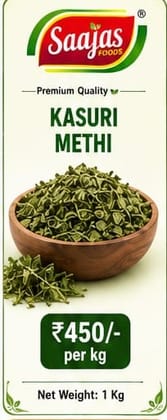 Saajas Foods Kasuri Methi (1 Kg) | Dried Fenugreek Leaves | Authentic Indian Aroma