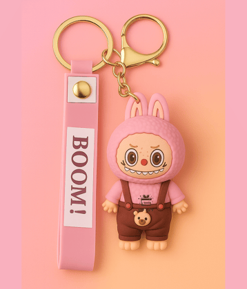 Labubu Doll Silicone Keychain Cartoon Style Keyring, Bag Charm, Perfect for Kids Key Chain