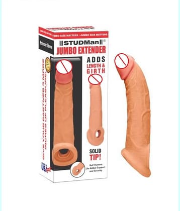 KAMAHOUSE 8.75 INCH 2 HOLE JUMBO EXTEDER CONDOOM PENIS SLEEVE FOR MEN