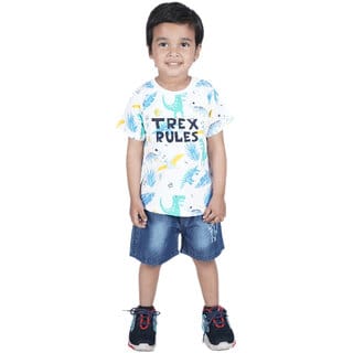 Kid Kupboard Cotton Baby Girls T-Shirt, Multicolor, Half-Sleeves, 3-4 Years KIDS7269