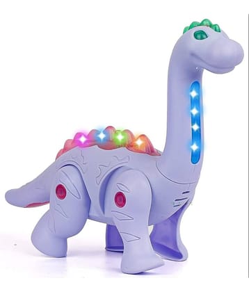 Walking Dinosaur Battery Operated Musical Toys for Kids Electronic Pet Dino with Real Voice and Colorful LED Lights (Multicolor)