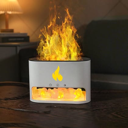 Flame-effect Himalayan salt humidifier
