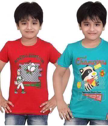 Dongli Pack of 1 Boys Cotton T-Shirt ( Red )