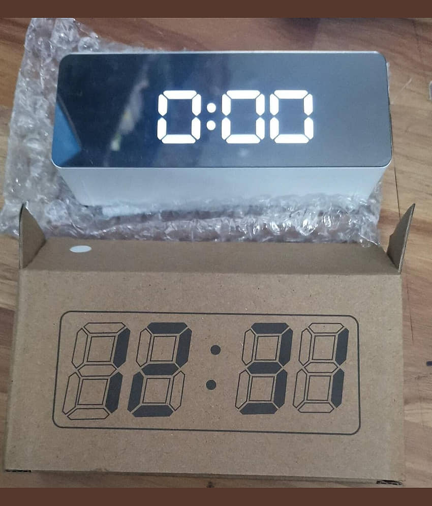 FIVANIO Digital Plastic Rectangular Table Clock - Pack of 1