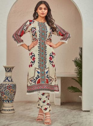 PIRRA DESIGNS Women Ethnic Motifs Printed Regular Kurta with Trousers
