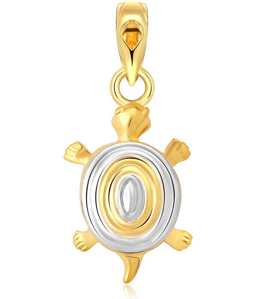 Vighnaharta Praying Turtle Gold and Rhodium Plated Pendant