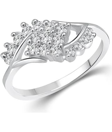 Vighnaharta Classic South Trendy CZ Rhodium Plated Ring