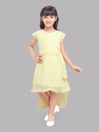Pink Chick  Yellow High Low Dress-14-15y / Yellow