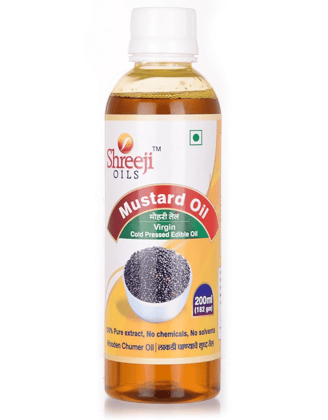 Shreeji Oils Mustard Virgin Cold Pressed Edible Oil, 200 ml