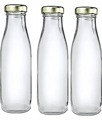 Afast Glass Water Bottle, Transparent, Pack Of 3, 500 ml