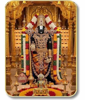 Livin'luxe Lord Venkateswara Tirupati Balaji MDF Wall Art with Table Top Stand