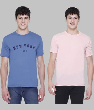 HVBK Pack of 2 Cotton Blend Regular Fit Men's T-Shirt ( Black )