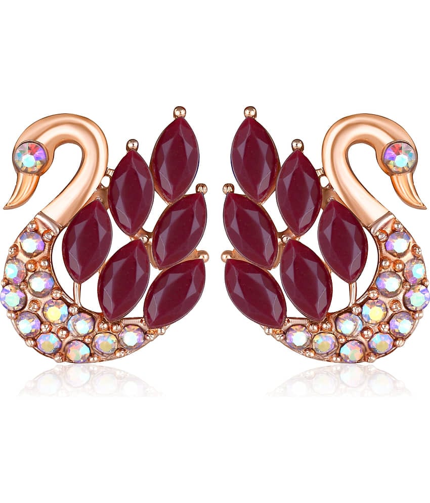 VIVASTRI Brown Stud Earrings ( Pack of 1 )