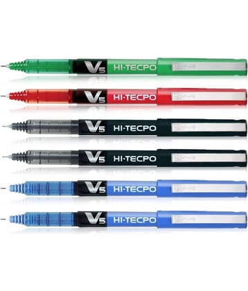 Pilot Hi-Tecpoint V5 Blue 2, Black 2, Green 1 and Red 1
