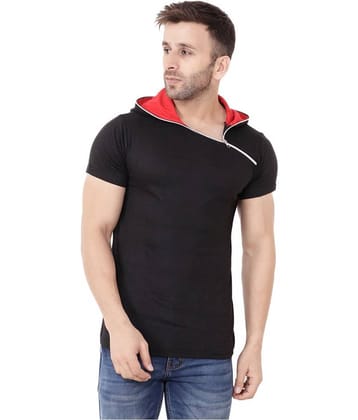 Tfurnish Cotton Blend Black Solids T-Shirt