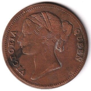 50 Grams 1 Anna 1818 Victoria Queen Head Silver Plated Ancient India Edition