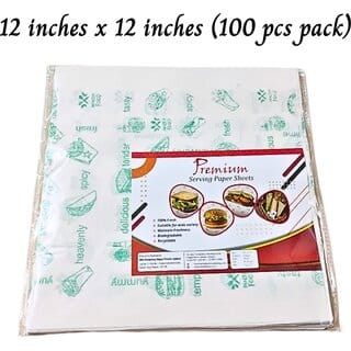 Butter paper sheet Printed Size 12 inches x 12 inches (100 pcs pack)