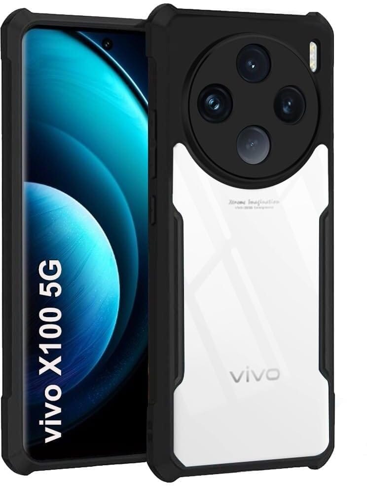 PLUGTECH Slim Shockproof Case | Matte Black Soft | Drop Protection | Precise Cutouts | Premium Mobile Cover for Vivo X100