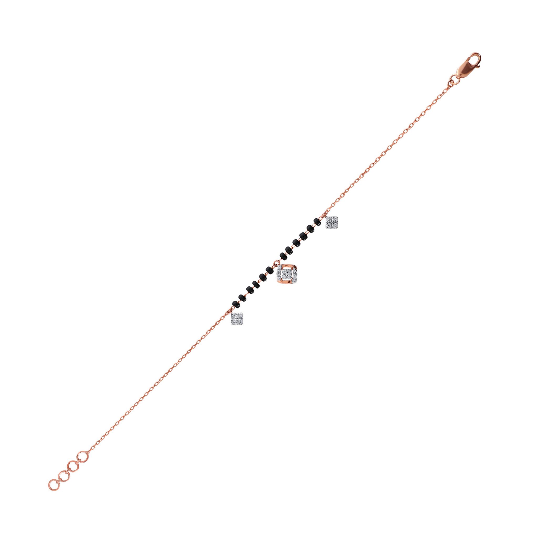 Senco Gold Soaring Shine Diamond Bracelet (1.8 gram / 0.16 Ct / HI-SI / 14K Rose Gold)