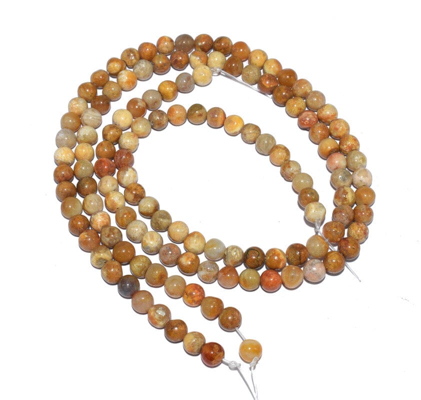Picture Jasper Gemstone Round Beads 15 Inch String.Per String of Approx 62 Pcs , SEP-708-1 String / 6 MM
