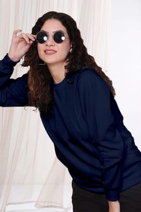 Navy Blue - Fleece Sweatshirt-S / Navy Blue
