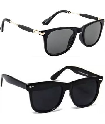 Elligator Multicolor Rectangular Sunglasses ( Pack of 2 )