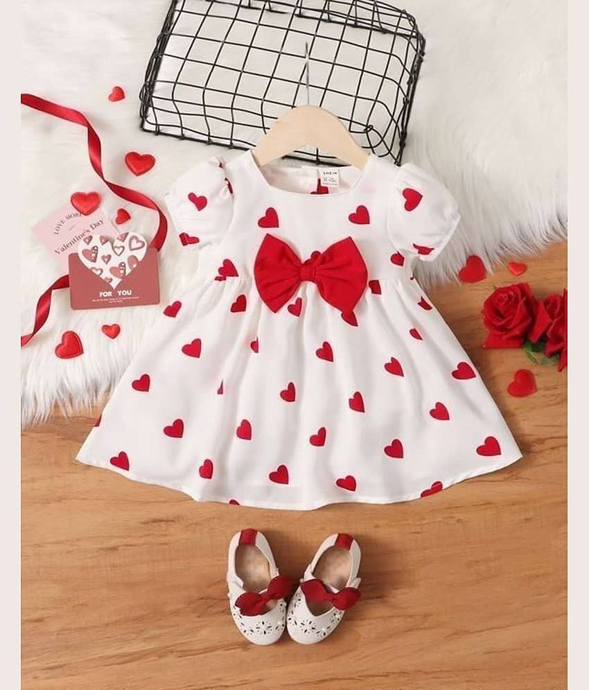 CUTEVIBE Pack of 1 Baby Girls Rayon Dress ( White )